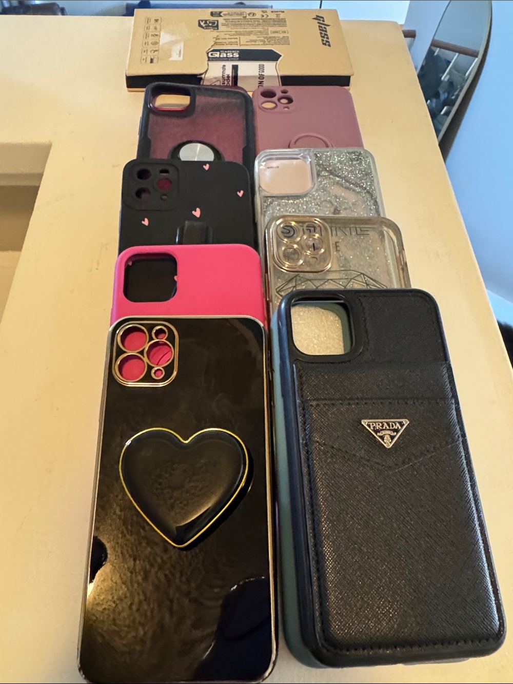 Prada Black Saffiano Leather Phone Case with Card Pocket